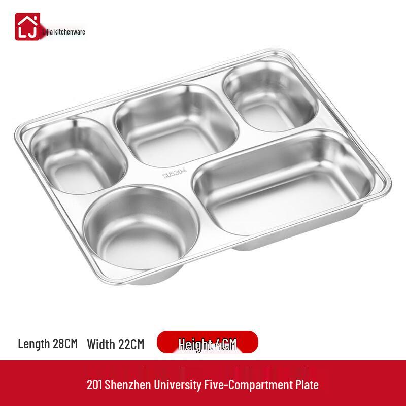LIJIA FITMENT Stainless Steel Divided Cafeteria Tray
