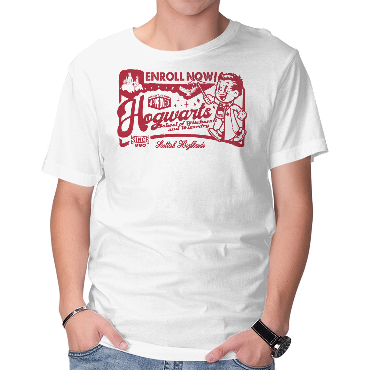Unisex Crew Neck T-Shirt Wizardry Ad Graphic Short Sleeve Casual Tee XXXXL