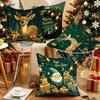 Santa Claus Throw Cushion Case Christmas Tree Santa Pillow Cover  Living Room Sofa