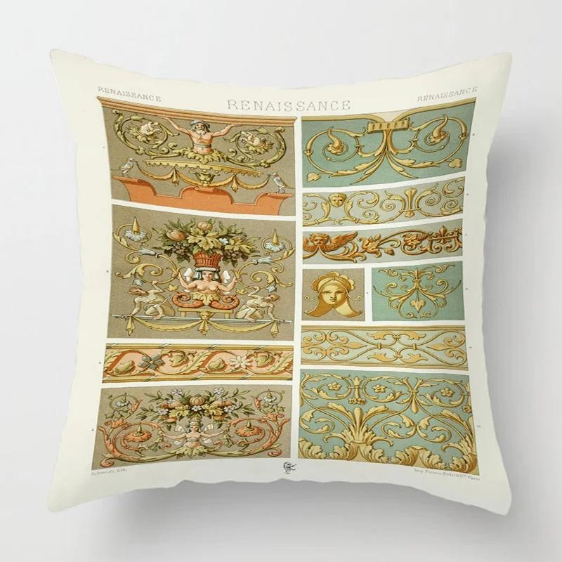 Home Decor Baroque Inspired Vintage Pattern Pillow Covers Pattern Cushion Cover Suitable for Sofa Bedroom Car Pillow Cover