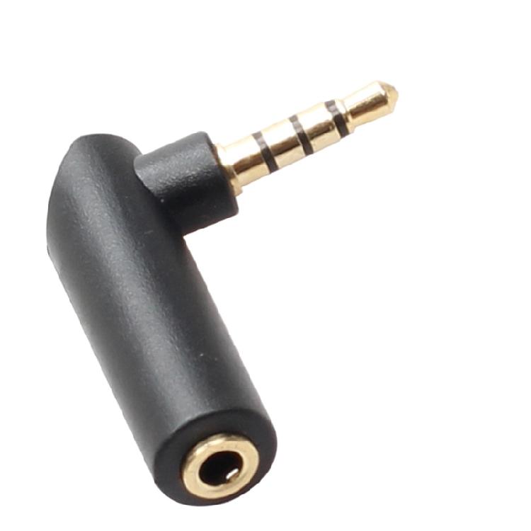 Wearproof 90 Degree Right Angle 3.5mm Angle Male To Female Headphone Adapter