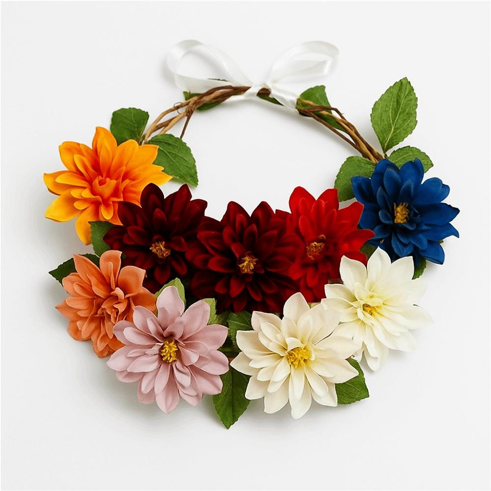10 Stück Satin-Dahlie Seiden-Chrysantheme Dahlie Künstliche Blume Brosche Zubehör Haarschmuck
