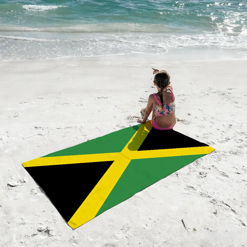 Jamaica Towel Quick Dry Absorbent Beach Towel for Sports, Fitness, Swimming and Outdoor Activities