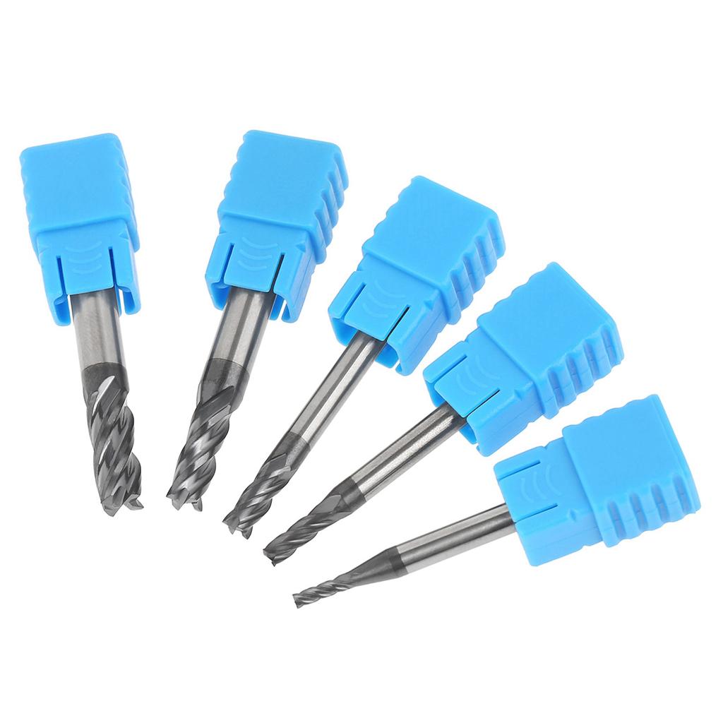 5pcs Tungsten Carbide Thread 4 flute Milling Cutter Tool End Mill Set Tools Accessories