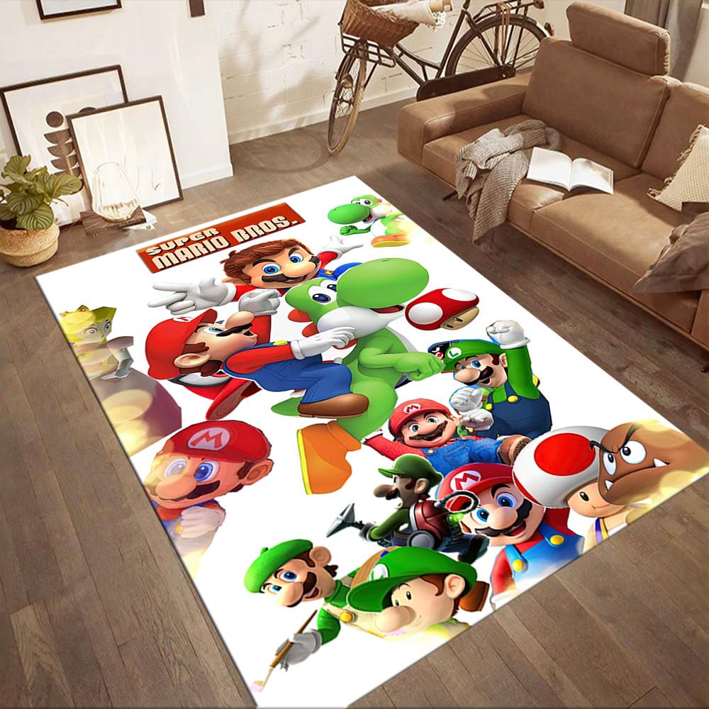 Super Mario Party Fun Square rugs are a great choice for living rooms, bedrooms, home décor, and as gifts.