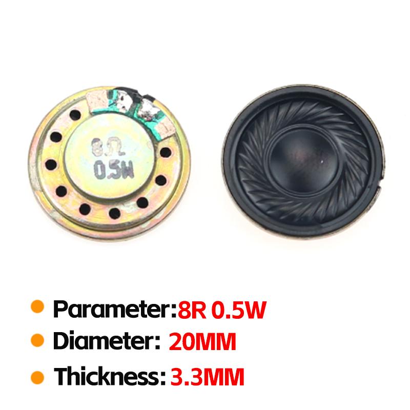 

2pcs 8R 0.5W Speakers Various Sizes 20mm-66mm Diameter for Audio Equipment Replacement