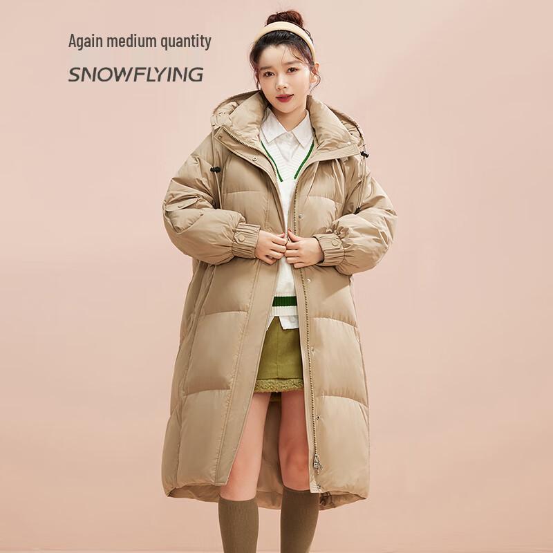 

Женский длинный пуховик с капюшоном L