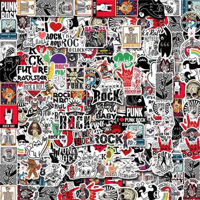 100Pcs/Set Rock N'Roll . Funny Punk Rock Art Stickers DIY Fashion Decals Stickers