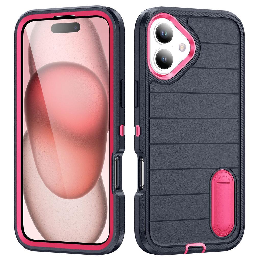 Source Phone Case Hidden PC Stand Protective Case Three In One Flat Stripe for Apple Phone Case