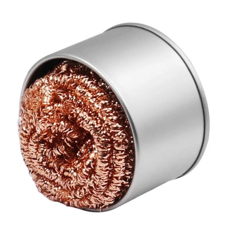 Desoldering Cleaning Ball Soldering Iron Mesh Filter Cleaning Nozzle Tip Copper Wire Cleaner Ball Metal Dross Box Clean Ball