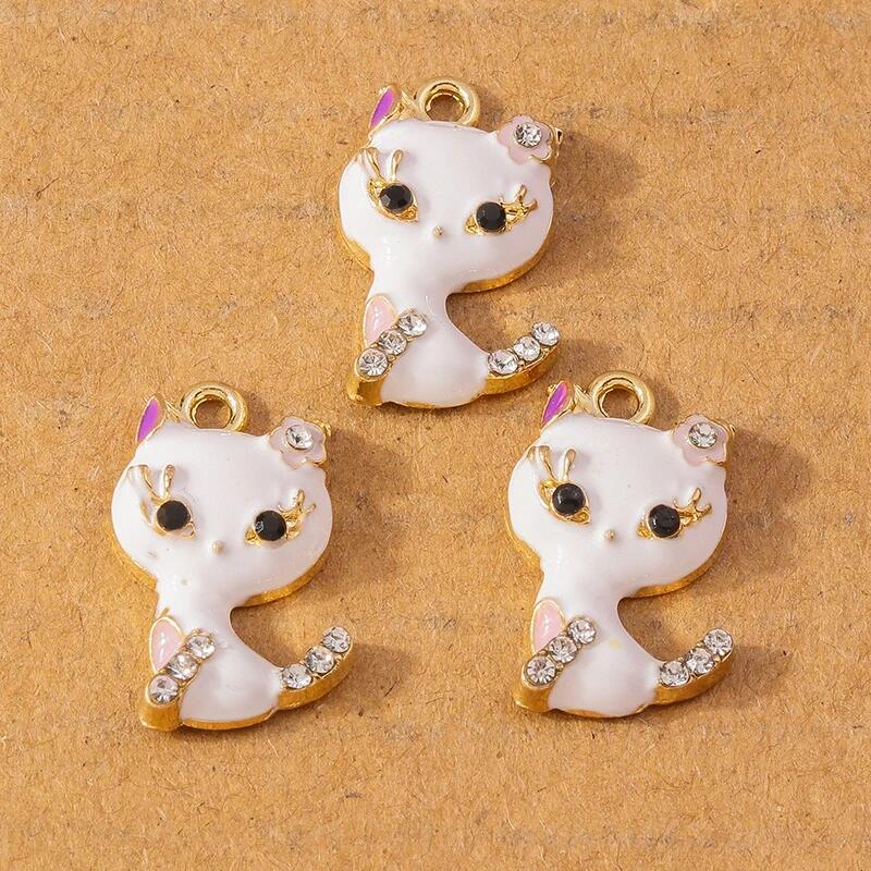 10pcs Enamel Crystal Rhinestones Animal Elephant Pendants Charms for Jewelry DIY Earrings Necklace Bracelet Accessories