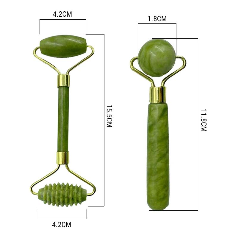 Natural Jade Roller Gua Sha Massager Anti Wrinkle Facial Beauty Tool For Skin Care Lift