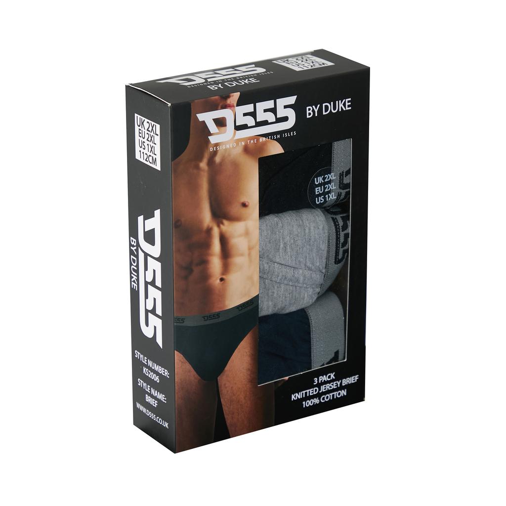 Duke Mens D555 London Kingsize Briefs (Pack of 3)