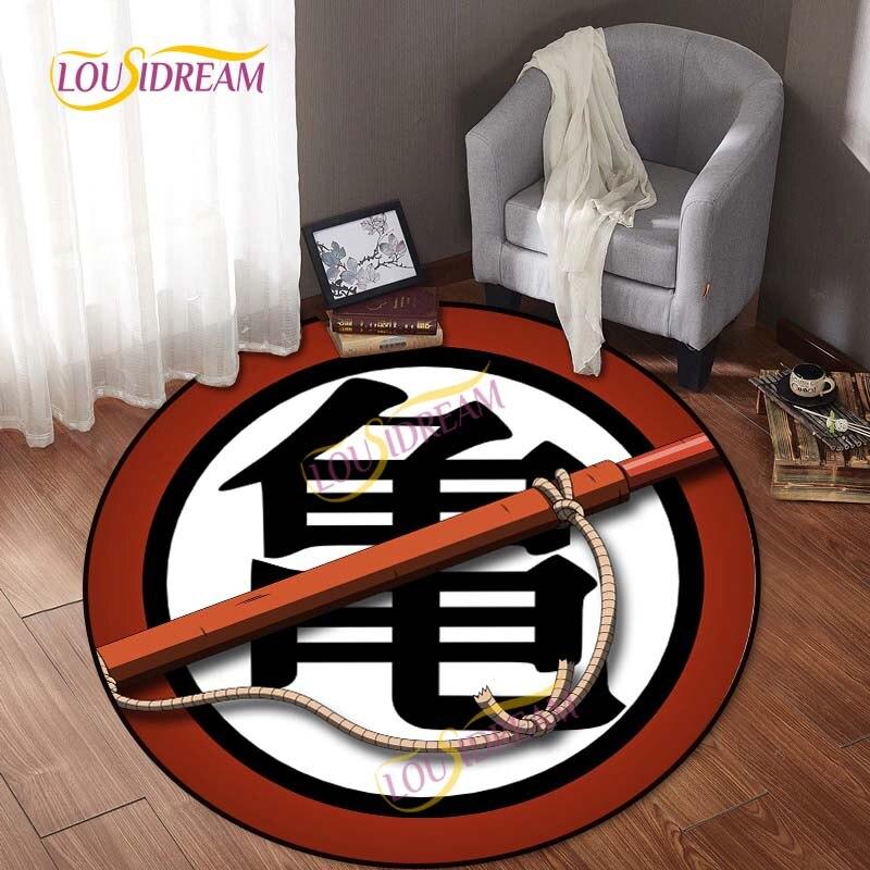 Kulatý kreslený japonský prvek domácí umění měkký protiskluzový koberec počítačová židle dětská herní podložka podlahová rohož dekorativní koberec