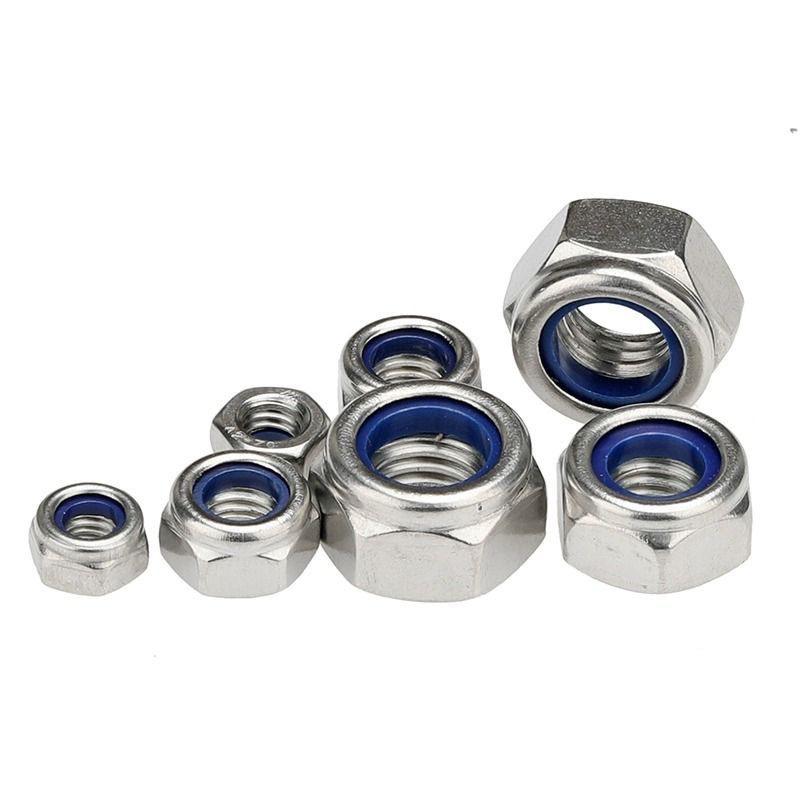 304 Stainless Steel Nylon Self-Locking Anti-Slip Nut DIN985 M3/M4/M6