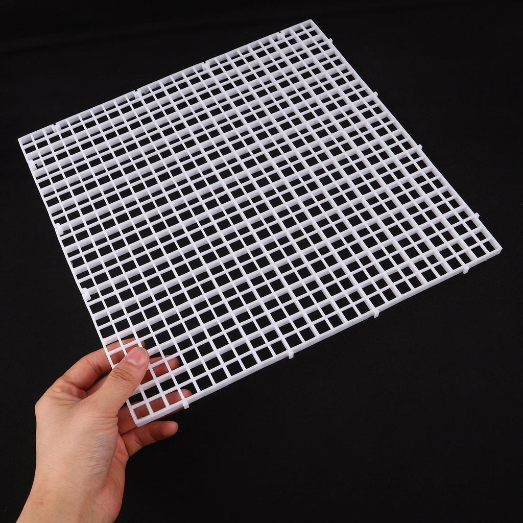 8pcs 30x30cm Aquarium Bottom Filter Mesh Partition Dividers Grid Filter Plate Fish Tank Bottom Isolation Board, 0.39 Inch Hole