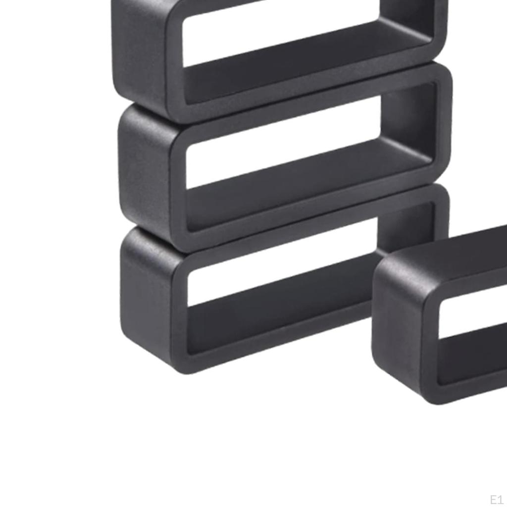 4 Stück Uhrenarmband Schlaufen Zubehör Leder Gummi Schwarz, Silikonbänder