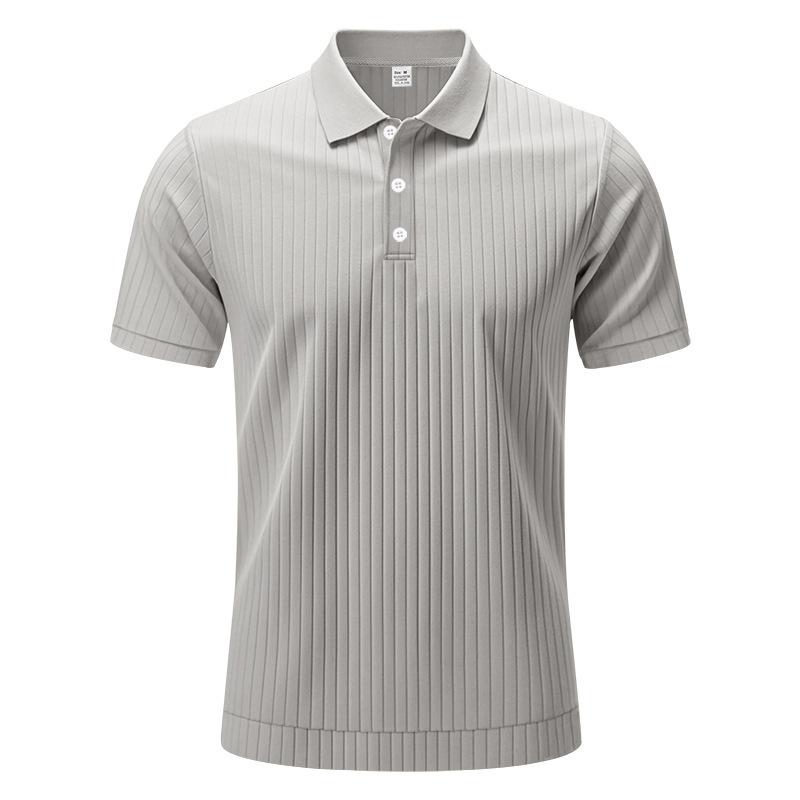 New Versatile Pure Cotton Sports Fitness Men'S Twill Polo Shirt, Business Casual Men'S Solid Color Short Sleeved T-Shirt