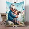 Cartoon-Opa und -Oma Flanelldecke Weich Warm Halten Überwurfdecke Decke Für Sofa Bett Büro Camping Reisen Geschenke