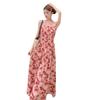 Gentle Island Style Dress Summer New Suspender Floral Pleats Design Sweet Temperament Long Skirt