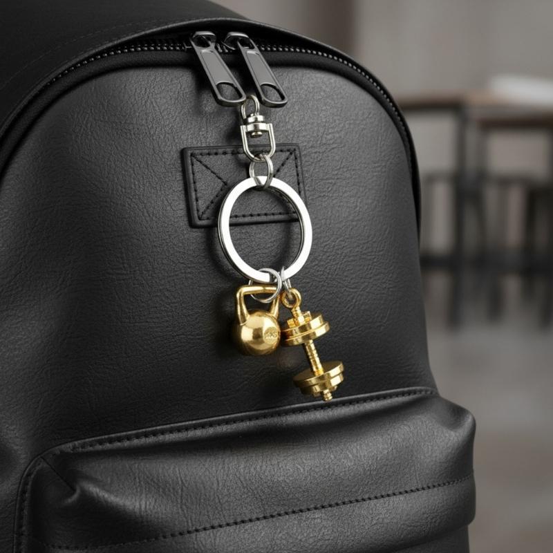 Trendy Workout Inspired Keychain Zinc Alloy Dumbbell Charm For Active Individuals Unique Fitness Gift Choice