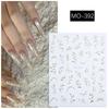 3D Back Glue Nail Stickers Gilded Leaf Transfer Slider Nail Art Decoration Beauty Nail Decals