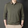 Langarm-Poloshirt Frühling und Herbst Neu Herren Mittleren Alters Papa Lockere Oberteile Herren Revers Freizeit-T-Shirt