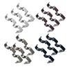 Set of Double Curtain Rod Brackets Adjustable Metal Holder Wall Mount for Window Treatment