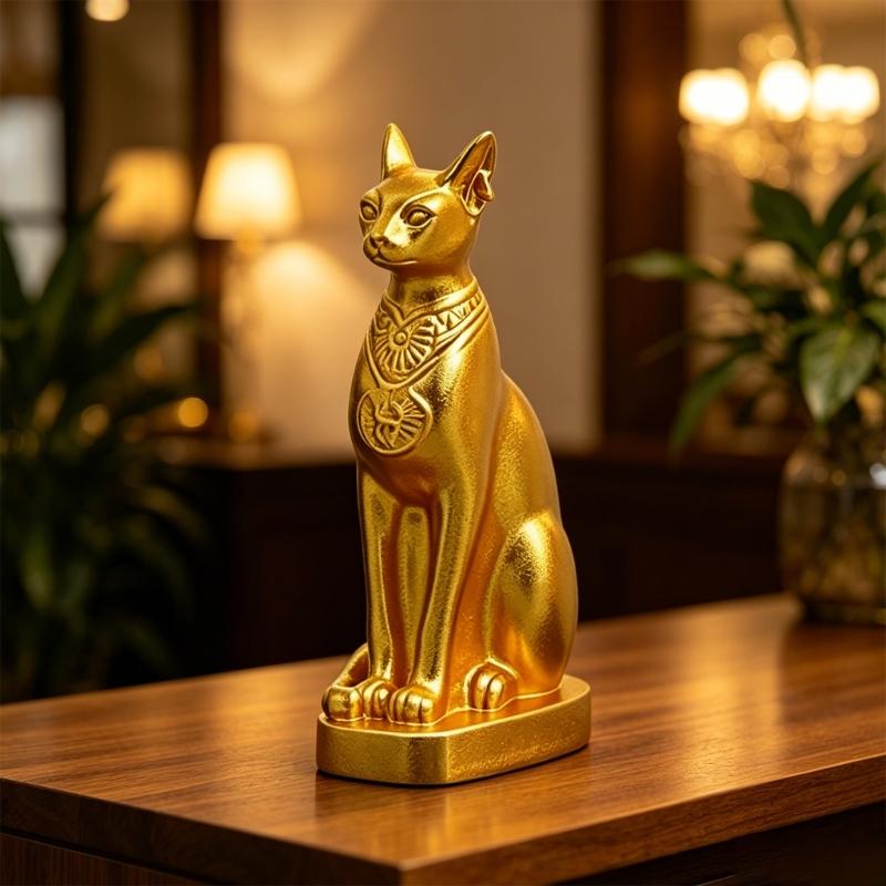 3,74 Zoll hohe ägyptische Katzen-Göttin Bastet Statue, Bastet Figur Ornament des Alten Ägypten Sammlerstücke Heimdekorationen