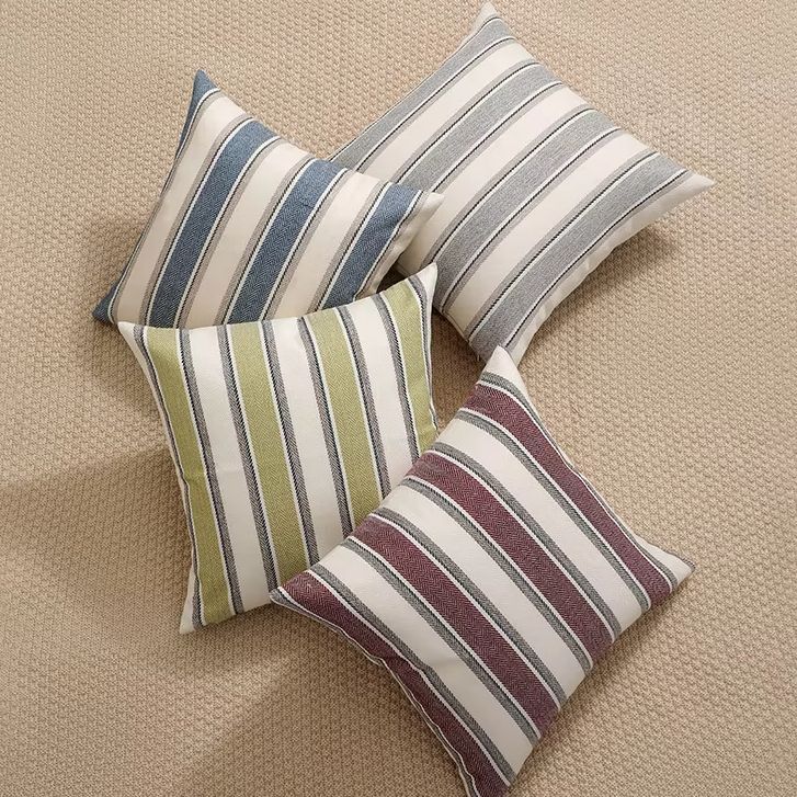 Farmhouse Striped Throw Pillow Covers Herringbone Textured Pillowcases Decorative Cushion Cover for Coastal and Rustic Home Deco