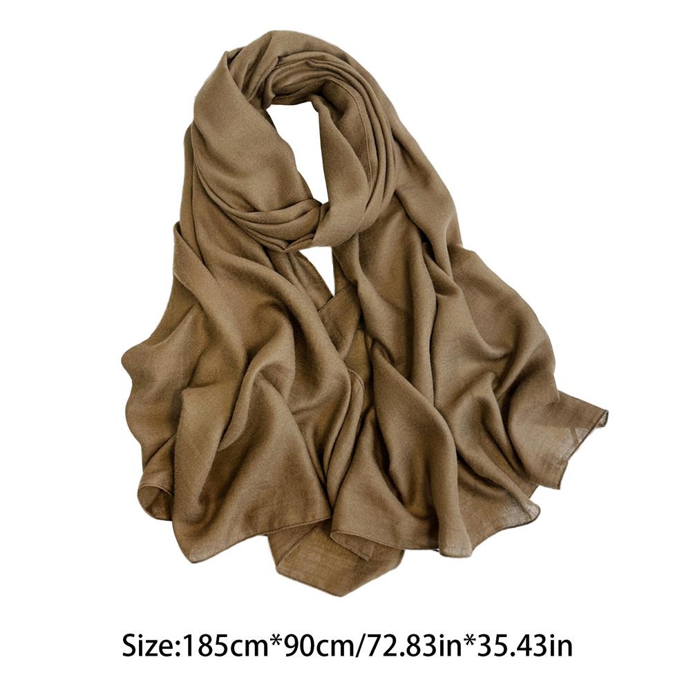 Cotton Linen Solid Color Shawls And Wraps Travel Vacation Ladies Elegant Long Shawl Hijab Scarfs Thin Women Scarf