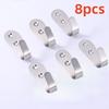 8pcs Stainless Steel Wall Mounted J-shaped Clothes Hooks For Entrance Kitchen Bedroom Bathroom Office 2mm