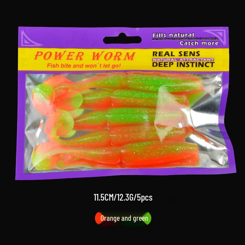 

Lure: Two-Section T-Tail Soft Bait for Mandarin Fish, High Density Artificial Worm for Sea Fishing.