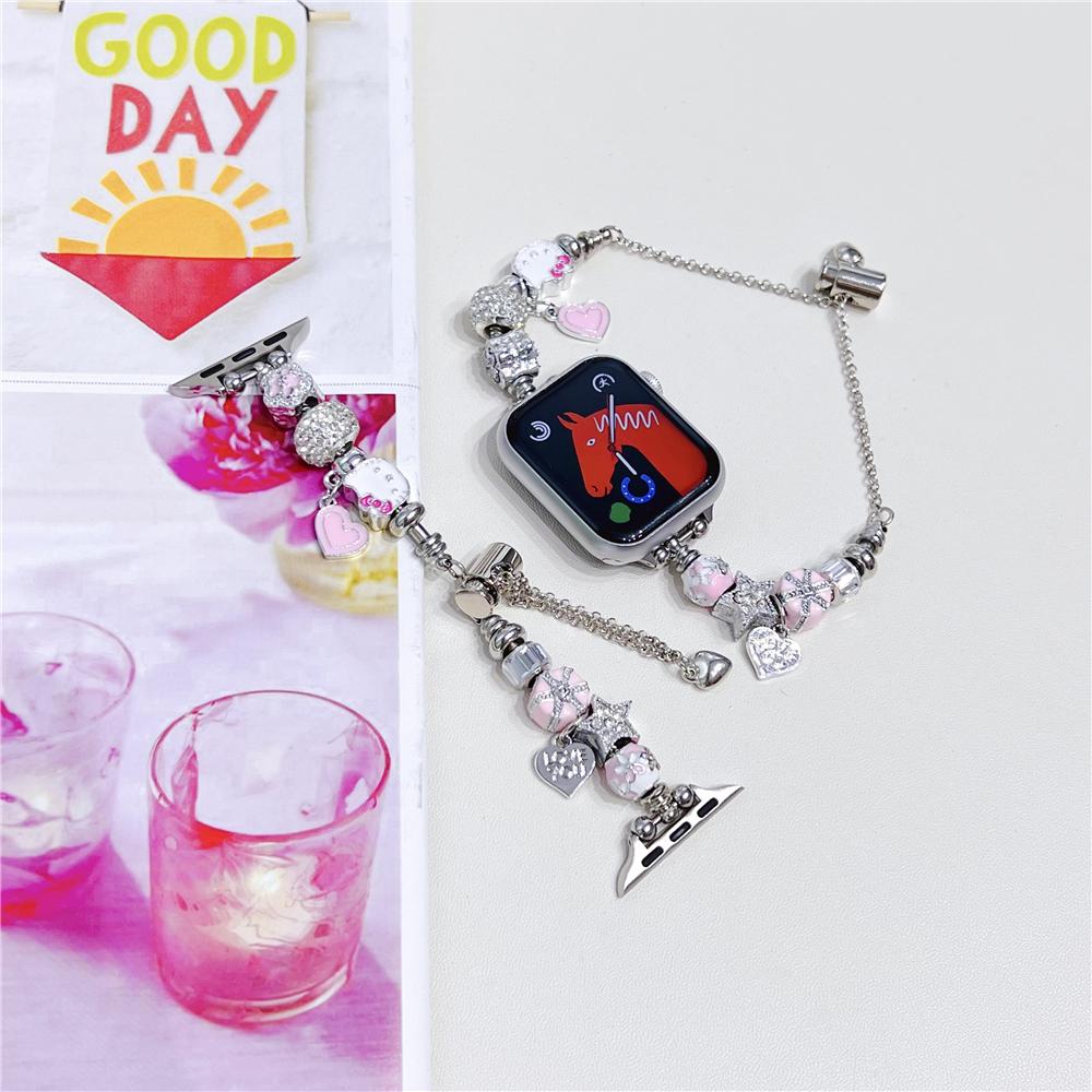 Cute Kt Cat Bracelet for Apple Watch Series 9 8 7 6 5 41mm 45mm Luxury Watch Band for IWatch Ultra 38 42 40mm 44mm Crystal Strap