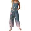 Damen Casual Overalls Jumpsuits Verstellbare Träger Ärmellos Sommer Niedlich Bequem Strampler Mit Tasche
