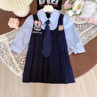 Children's Rabbit Dress - New Spring/Autumn Two-Piece Long-Sleeve with Tie
