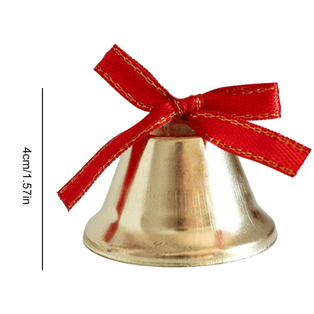 Christmas Bell Decorations Gold Metal Wreath Ornaments With Bowknots Christmas Garland Bell Decor Christmas Tree DIY Decoration