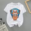 Cute Cartoon Labubu Print Short-sleeved T-shirt Girl Kids Casual with Summer Tops Tees