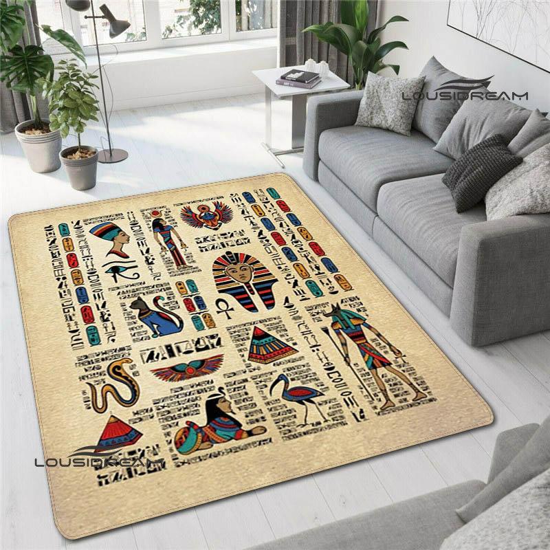 Egipski piktogram i druk symboli dywan moda dekoracja wnętrz antypoślizgowy dywan fotografia rekwizyt prezent urodzinowy