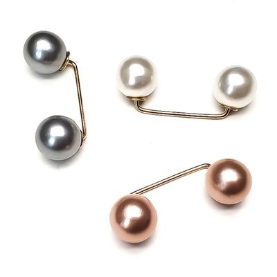 10pack Stylish Double Pearls Fasteners Professional Attires Decorative Clip for Everyday Fashionable Needs