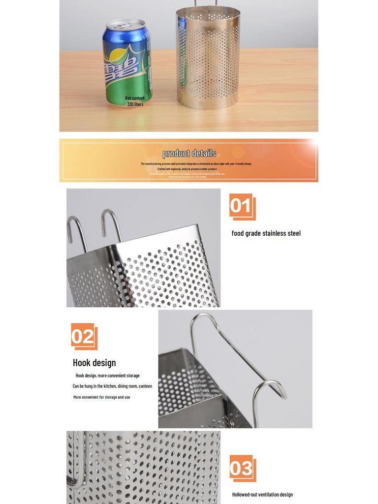 Stainless Steel Hanging Chopstick Holder & Kitchen Storage Rack