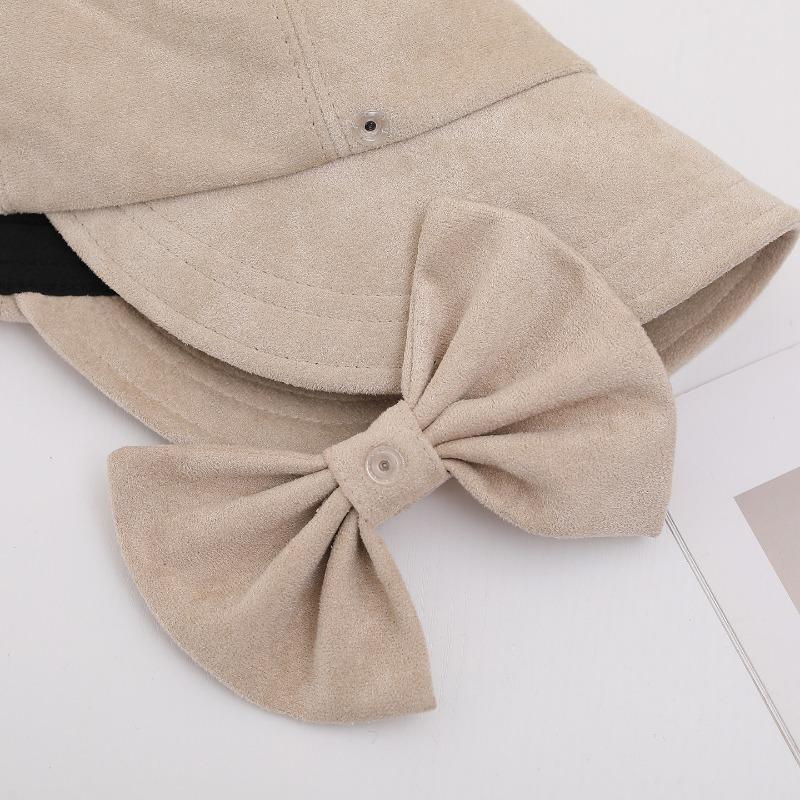 Women S Korean Style Winter Autumn Octagonal Hat Bow Decor Warm Sun Protection Cap