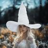 Elegant Witch Hat With Ruched Mesh Design For Halloween And Costume Parties Perfect For Women Cosplay Dressingup
