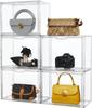 Purse Organizer for Closet, Handbag Storage Organizer, Acrylic Display Case, Stackable Storage Organizer with Magnetic Door