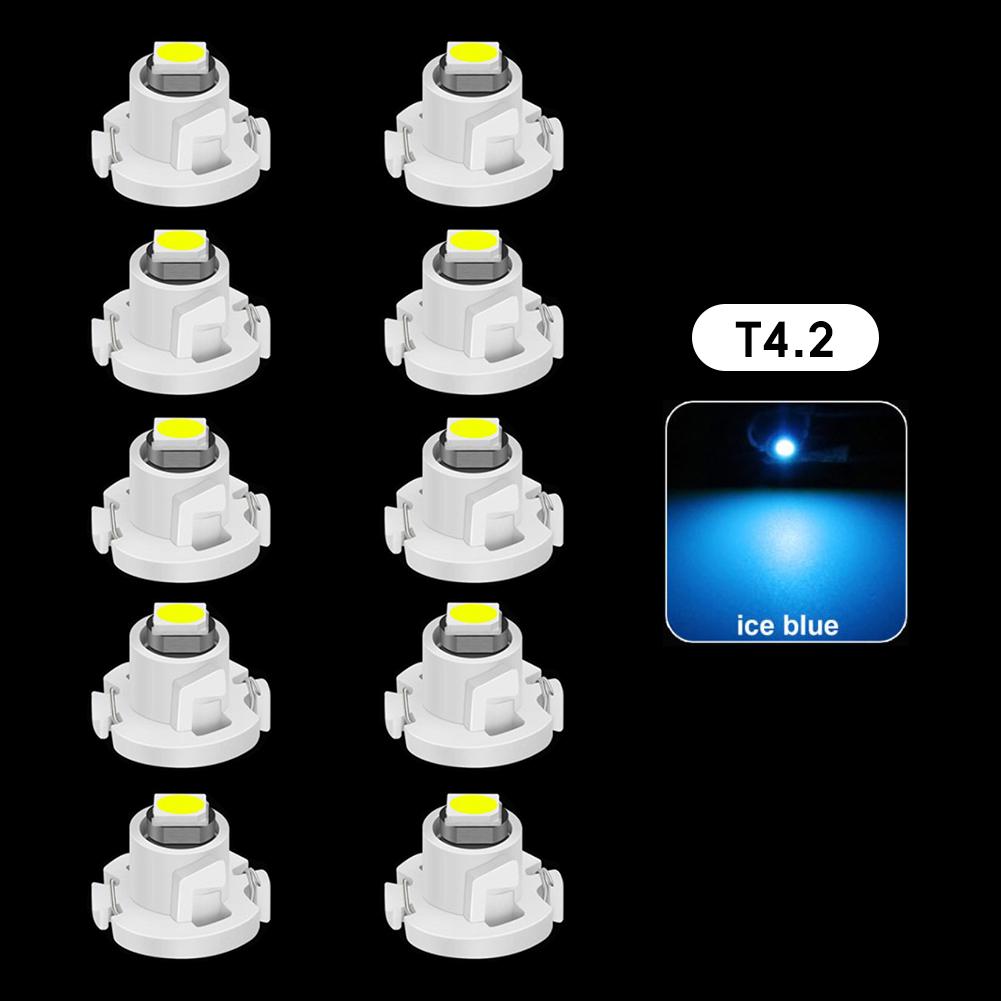 10Pcs Car Interior Indicator Lights Wedge Dashboard Warming Instrument Light T3 LED T4.2 T4.7 Led Bulb Canbus 3030SMD 12V Auto Lamp