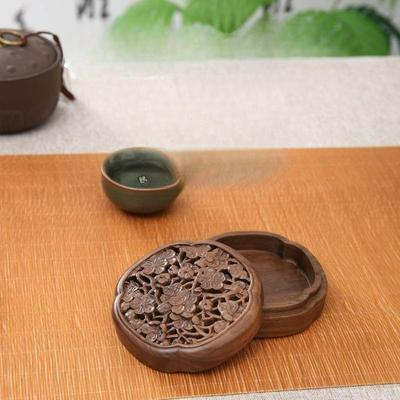 Brûleur d'encens en bois, Style Zen chinois Attrape-cendres en spirale Décoration minimaliste pour la maison et le bureau Plateau d'aromathérapie pour la méditation