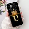 For Xiaomi Redmi Note 14 Pro Plus Fashion Crown Initial Letter Phone Case For Redmi Note14 4G 5G Note 14Pro Soft Silicone Cases