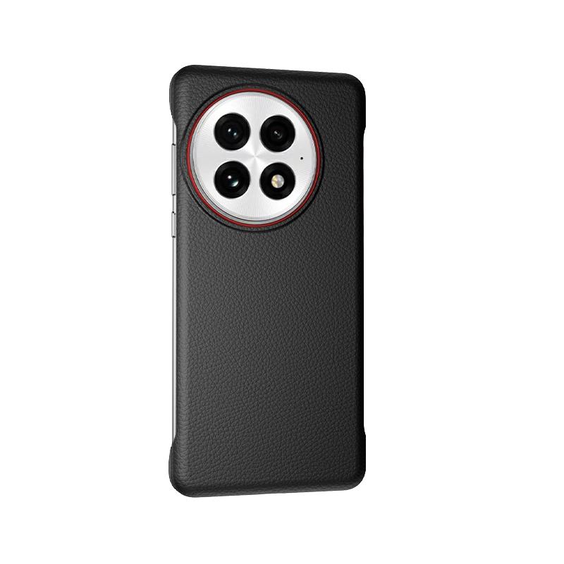 Чехол для OnePlus 13 Жесткая PU-кожа Ультратонкий Защитный задний чехол для OnePlus 13 13R One Plus 13 1+13 Корпус телефона OnePlus 13 чёрный
