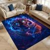 1PC Tiger, blue flames, fantasy Print Carpet Rug for Living Room Bedroom Sofa Doormat Home Decor Non-slip Floor Mat