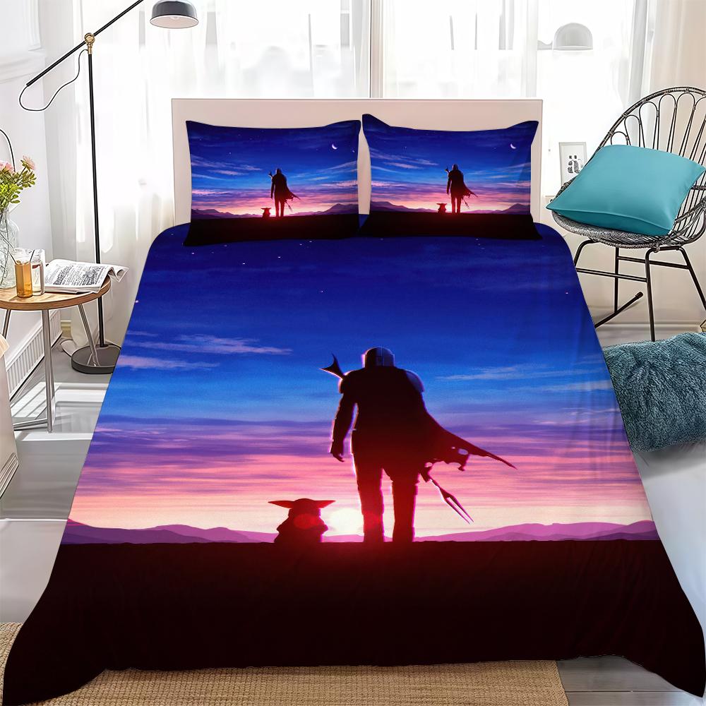 

S-Star Wars Fashion Duvet Cover Set Home Style Bedding Soft Laundry Cotton Bed 3 Piece Set Student Dormitory Gift 135x200cm